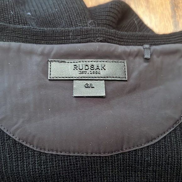 Rudsak Black Wool Knit Sweater Dress With Ribbon Cinch Belt Size L - Picture 11 of 11